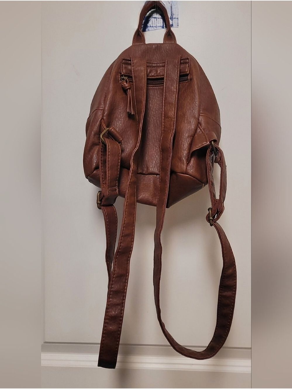 Bueno Brown Faux Leather Mini Backpack - Picture 2 of 5